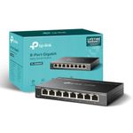 TP-Link Managed Network Switch 8-Port Gigabit, Support QoS VLAN IGMP Snooping, Network Monitoring through Web Interface, 3.68 W(TL-SG608E), Black