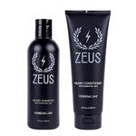 ZEUS Beard Shampoo and Beard Conditioner Set for Men - (8 oz. Bottles) (Verbena Lime)