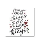 Ninetyzone Home Decoration & Artwork Motivational Fridge Magnets Set | The Best Things in Life are Not Things Sticker Quote | Square Shape, Best Inspirational Gift (Size: 3.5 Inches X 3.5 Inches)