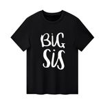 WoHaHa Big Sister Toddler Shirt Going to Be Big Sister Promoted to Big Sister T-Shirt Baby Girls Announcement Short Sleeve Tee(Black-1,3-4Years)