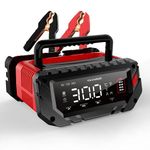 30 Amp Lithium Battery Charger,6V/12V/24V Lifepo4,Lead-Acid(AGM/Gel/SLA..) Portable Car Battery Charger,Battery Maintainer, Smart Trickle Charger, and Battery Desulfator for Car,Boat,Motorcycle…