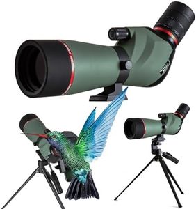 Gosky Spotting Scope, 20-60x60 Spotting Scopes for Target Shooting & Hunting & Bird Watching, BAK4 High Definition, Angled Spotter Scope with Tripod, Phone Holder, Carrying Bag