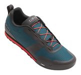 Giro Tracker Fastlace Men's Flat Pedal Mountain Bike/e-Bike Shoes - Casual Vibes with Confident Grip, Harbor Blue/Bright Red, 14.5