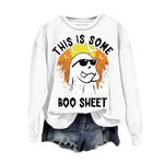 Deals of The Day Sale Prime Halloween Sweatshirt Costumes for Women Uk Halloween Theme Month Pullover Tops Fashion Graphic Print Long Sleeve Blouse Casual Womens Sale Clearance