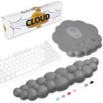 Cloud Wrist Rest Game Keyboard and Mousepad - Cloud Palm Rest Keyboard Rest – Cloud Desk Wrist Pad - Cloud Arm Rest Keyboard Wrist – Memory Foam Keyboard Wrist Rest for Computer Gaming Wrist Rest Grey