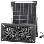 Voltset Solar Powered Fan, 15W Pro Solar Panel IP65 Waterproof with Solar Exhaust Fan for Greenhouse, Shed, Chicken Coop, Pet Houses, Outside