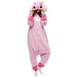 GLGCOS Pink Stitch Onesie Costume for Women Men Adult Halloween Christmas Party Pajamas