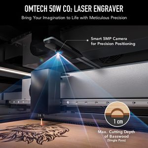 OMTech Polar 50W Laser Engraver – Desktop CO2 Cutter & Etcher