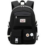 Makukke School Backpacks for Teen Girls - Cute Anime Kids Bookbag Women Casual Daypack, New-black,