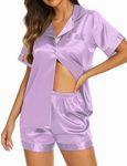 Ekouaer Womens Satin Silk Pajamas S