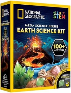 NATIONAL GEOGRAPHIC Earth Science Kit - Over 15 Science Experiments & STEM Activities for Kids, Includes Crystal Growing Kit, Volcano Science Kit