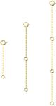 Gold Necklace Extenders,14K Gold Chain Extenders with Round Clasp, Durable Plated Solid Brass Necklace Bracelet Anklet Extension Chains(2 4 6 Inches, 3PCS)