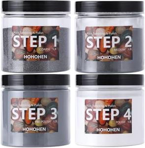 4Pounds Rock Tumbler Grit Kit Abrasive Media Rocks Tumbling Grit and Polish Refill Stone Polishing Silicon Carbide & Aluminum Oxide Fit for Any Rock Polisher