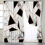 BlessLiving Gold White Curtains for