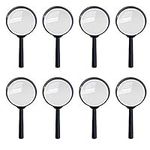 GOLDGE 8pcs Handheld Large Magnifying Glasses for Kids Toy Magnifying Glass, for Reading, Inspection, Hobbies & Crafts