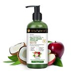 Soulflower Apple Cider Vinegar Shampoo for Hair Fall, Dandruff, Frizz, Scalp Nourishment, Moisturized Hair with Pro Vitamin B5 1%, Aloe vera, Coconut & Oatmeal Extract, 300 ml