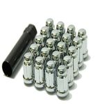 MUTEKI 41886C Chrome 12mm x 1.5mm Closed End Spline Drive Lug Nut Set with Key, (Set of 20)