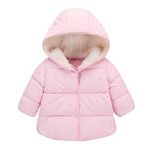 SRTUMEY Baby Coats 6-12 Months Coat Outerwear Girl Warm Kids Hooded Boy Jacket Baby Winter Children Clothes Girls Coat&Jacket Girls Winter Jacket Pink