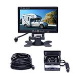 Camecho Car Rear View Camera System 7 inch Backup Monitor + Rear Camera Waterproof 18 IR Night Vision For Motorhome