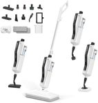 Amzart Steam Mop, 13-in-1 Powerful Handheld Steam Cleaner, 260°F Detachable Floor Steamer, 460ml Large Tank, 23FT Power Cord, 2-Level Control, Multi-Purpose for Hardwood, Tile, Grout, Windows, White