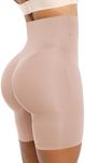 SHAPELLX Shapewear Tummy Control Short for Women Seamless High Waisted Body Shaper (Sand, M)