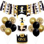 Sursurprise Hip Hop 1st Birthday Party Decorations Notorious One High Chair Banner Cake Topper Crown for Boys Hip Hop First Birthday The Big One Biggie Old School Rap Party Supplies