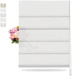 BERISSA Roman Shades for Windows, Linen Roman Blinds,Room Darkening Thermal Insulated Window Shades for Home Living Room Bedroom, Light Filtering Linen Color White,Custom Size