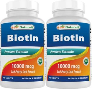 Best Naturals Biotin (Also Called Vitamin B7), 10,000 mcg 365 Tablets (365 Count (Pack of 2))