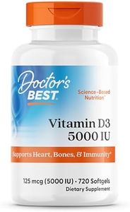 Doctor's Best Vitamin D3 5000IU, Non-GMO, Gluten Free, Soy Free, Regulates Immune Function, Supports Healthy Bones, 720 Softgels