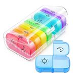 FunBlast Pill Organizer Box - 2 Times A Day 7 Day Pill Box Holder, Portable Medicine Box Case with Separate Compartments, Tablet Container Box for Daily, Medicine Organizer Box