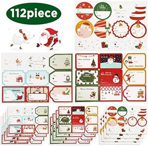 Hianjoo Gift Tags Stickers, Gift Name Tags Stickers for Christmas Presents 112pcs, 28 Designs Self-Adhesive Labels, to from Xmas Gift Tags Stickers Xmas Festival Birthday Wedding Decor