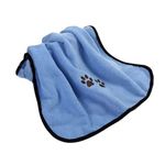 KUTKUT Microfiber Dog Bath Towel Super Absorbent Pet Ultra Drying Towels for Medium & Large Dogs (Blue, Size: 140cm x 70cm)