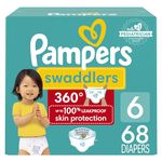 Pampers Swaddlers 360 Pull-On Diapers, Size 6, 68 Count for up to 100% Leakproof Skin Protection and Easy Changes