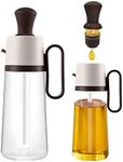 Glass Olive Oil Dispenser Bottle With Silicone Brush 3 In 1, Vinegar Soy Sauce Dispenser, Silicone Dropper Measuring Olive oil Sprayer Kitchen Gadgets for Cooking, Baking, BBQ Pancake, Air Fryer