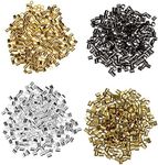 Crimp Tube Beads - 1000-Piece Tube Crimp Beads for Jewelry Making, 2x2 mm Crimp Tube Spacers, Jewelry Crimping Beads in Gold, Silver, Copper, Black, 250 Pieces of Each Color