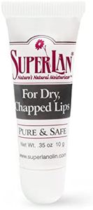 Organic Lanolin Lip Balm For Dry, Cracked, Chapped Lips By Superlan- Natural Lip Moisturizer With Ultra-Pure Medical Grade Lanolin & Jojoba Oil- Kosher Chapstick for Men Women & Children, 0.35oz (10g)