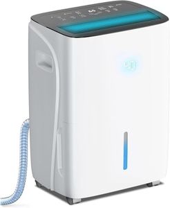 COWSAR 150 Pints Energy Saving Dehumidifier for Home & Basement with Drain Hose, Front LED Display and 8L Water Tank, Ideal for Spaces up to 7500 Sq. Ft., Featuring Auto Defrost,3 Modes, 24H Timer