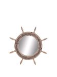 Deco 79 Wood Ship Wheel Mirror, 29-Inch