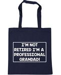 Hippowarehouse I'm not retired I'm a professional grandad Tote Shopping Gym Beach Bag 42cm x38cm, 10 litres