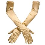 SAVITA Long Elbow Satin Gloves, Stretchy Long Gloves 21inch 1920s Opera Gloves Evening Dancing Party Glove for Women