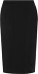 WearAll Womens Plus Lined Black Slit Pencil Skirt Office Work Formal Lined - Black - 16