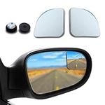 Generic 2 PCS Car Rearview Blind Spot Mirror, Adjustable High-definition Fan-shaped Mirror, Frameless Wide-angle Convex Mirror, Universal Auxiliary Mirror for Most Cars (Silver)