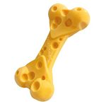 Nylabone Extreme Tough Dog Chew Toy Cheese Bone, Durable, Cleans Teeth, Cheese Flavour, Medium, for Dogs Up to 16 kg