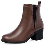 SHIBEVER Women Ankle Chunky Boots: 