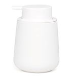 Umlaca Soap Dispenser Ceramic for kitchens,Bathroom Refillable Liquid Hand Soap Dispenser for Lotion,detergent,liquid hand soap12oz (White Rubber Paint Liquid Soap Dispenser)