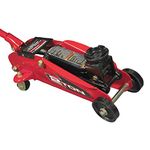 Powerbuilt 2-Ton Trolley Jack, Garage Vehicle Lift, 4000 Pounds, 360 Degree Swivel Wheel Casters, Safety Valve, Car Repair - Red 640181