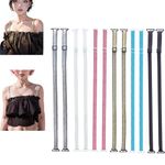 Moly Story 6 Pairs Set Decorative Bra Straps,Glitter Bra Accessories Sparkle Lingerie Straps for Strapless Dress,Fashion Accessory Gifts Box for Women Mom Grandma, Kit 5, One Size