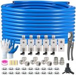 200FT ×1/2" Shop Air Line Kit, Compressed Air Line Kit, Garage Rapid Air System, Air Compressor Hose Kit HDPE-Aluminum Piping Leak-Proof & Easy to Install