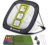 SAPLIZE Ultra-Stable Golf Chipping Net, Large Golfing Target Net with Sand Bag, Hitting Mat and Balls for Indoor/Outdoor/Backyard Accuracy and Swing Practice, Portable Golf Training Net