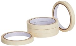 amazon basics Masking Tape - 20 Meter Length 12MM / .5" Inch - 5 Rolls Per Pack - Easy Tear Tape, Best for Carpenter, Labelling, Painting and leaves no residue after a peel.